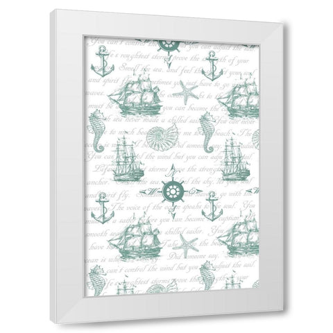 Sailor Away_Surface Pattern 1 White Modern Wood Framed Art Print by LightBoxJournal