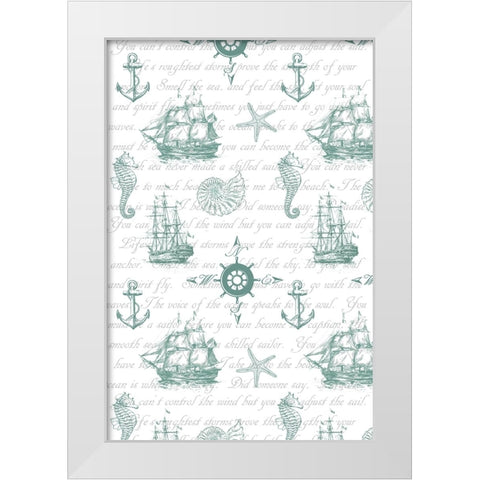 Sailor Away_Surface Pattern 1 White Modern Wood Framed Art Print by LightBoxJournal