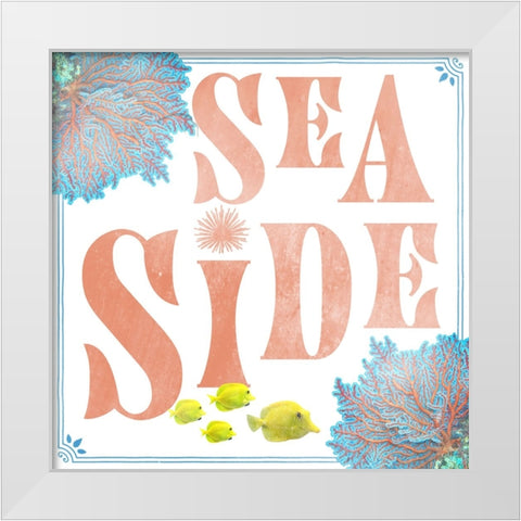 Sea Creatures_Sign 3 White Modern Wood Framed Art Print by LightBoxJournal