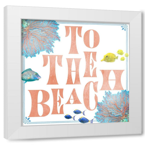 Sea Creatures_Sign 4 White Modern Wood Framed Art Print by LightBoxJournal