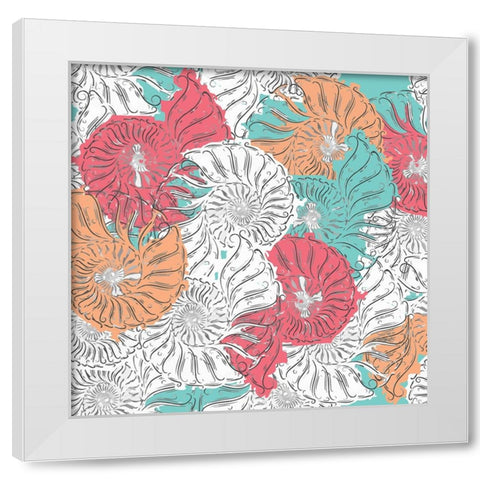 Sea Side BoHo Repeat 3 White Modern Wood Framed Art Print by LightBoxJournal