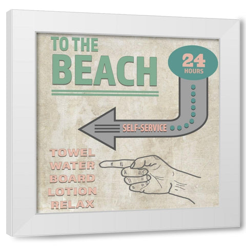 Sea Side BoHo_Sign 4 White Modern Wood Framed Art Print by LightBoxJournal