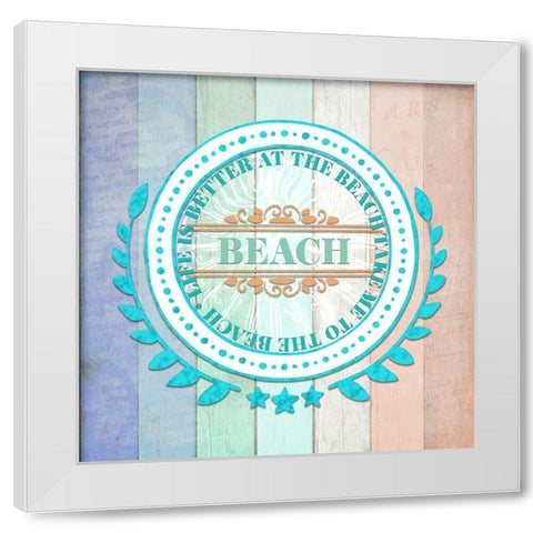Sea Side Gypsy V4_Sign 1 White Modern Wood Framed Art Print by LightBoxJournal