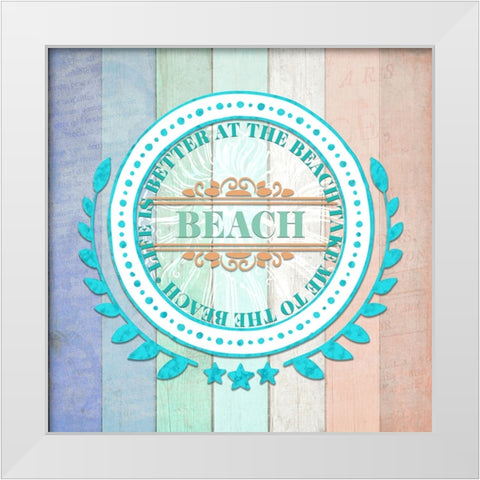 Sea Side Gypsy V4_Sign 1 White Modern Wood Framed Art Print by LightBoxJournal