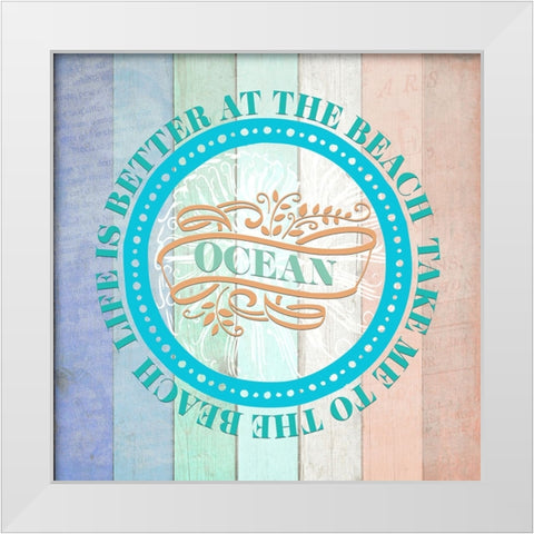 Sea Side Gypsy V4_Sign 2 White Modern Wood Framed Art Print by LightBoxJournal