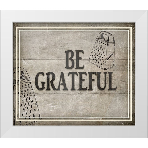 Be Greatful BK White Modern Wood Framed Art Print by LightBoxJournal
