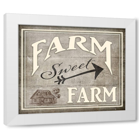 Farm Sweet Farm White Modern Wood Framed Art Print by LightBoxJournal