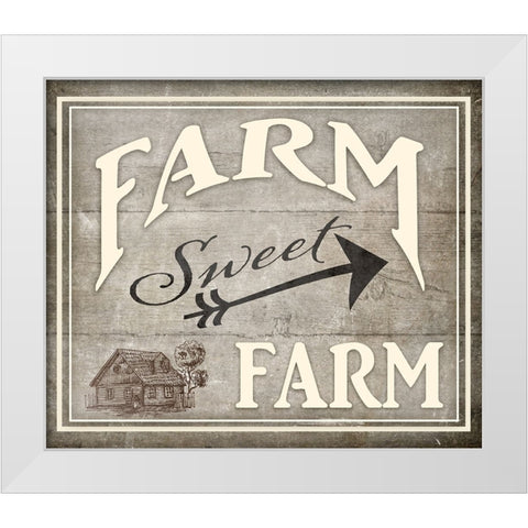 Farm Sweet Farm White Modern Wood Framed Art Print by LightBoxJournal
