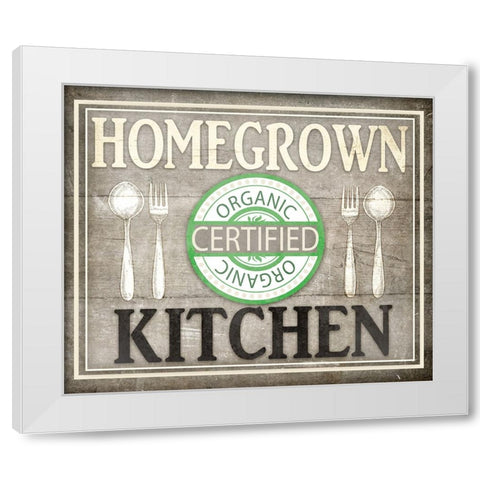 Home Grown Kitchen White Modern Wood Framed Art Print by LightBoxJournal