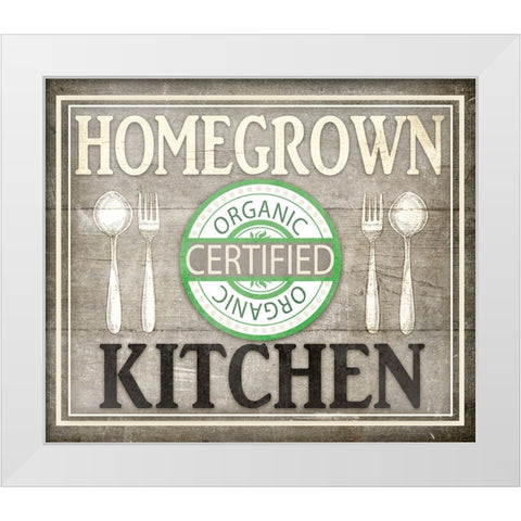 Home Grown Kitchen White Modern Wood Framed Art Print by LightBoxJournal