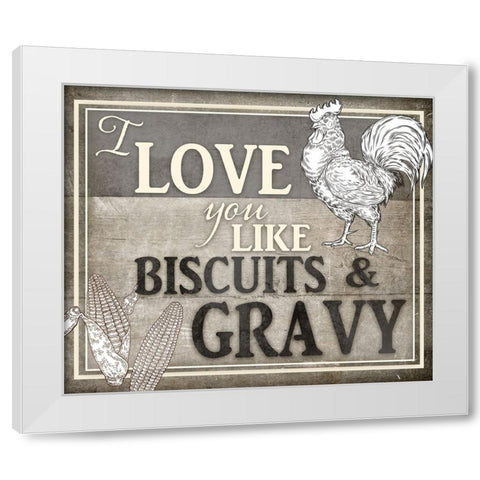 Vintage Farm Sign - Local Farmer - Love You White Modern Wood Framed Art Print by LightBoxJournal