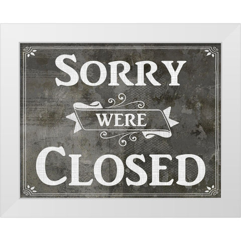 Farm Sign_Closed White Modern Wood Framed Art Print by LightBoxJournal