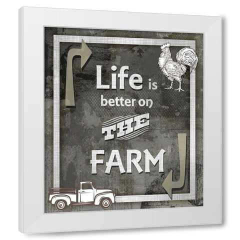 Farm Sign_Farm Sweet Farm 2 White Modern Wood Framed Art Print by LightBoxJournal