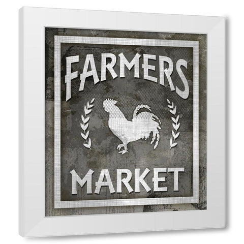 Farm Sign_Farmers Market 1 White Modern Wood Framed Art Print by LightBoxJournal