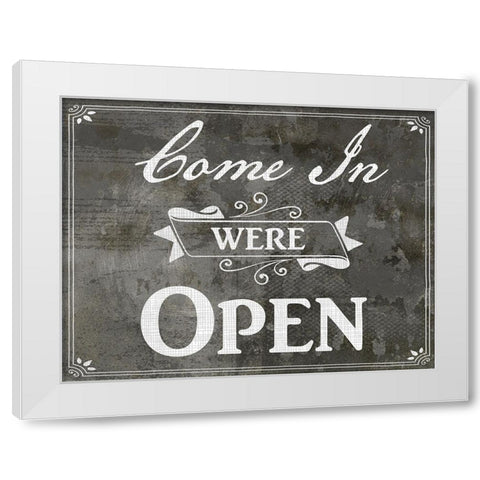 Farm Sign_Open White Modern Wood Framed Art Print by LightBoxJournal