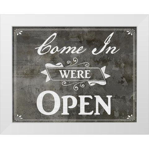 Farm Sign_Open White Modern Wood Framed Art Print by LightBoxJournal