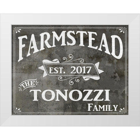 Farm Sign_Personalized Family Sign White Modern Wood Framed Art Print by LightBoxJournal