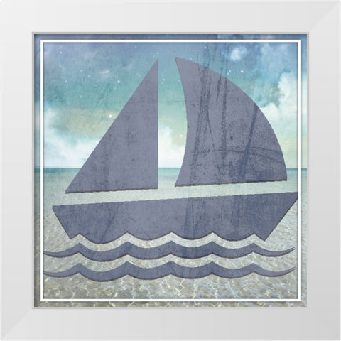 Signs_Boating_V1 White Modern Wood Framed Art Print by LightBoxJournal