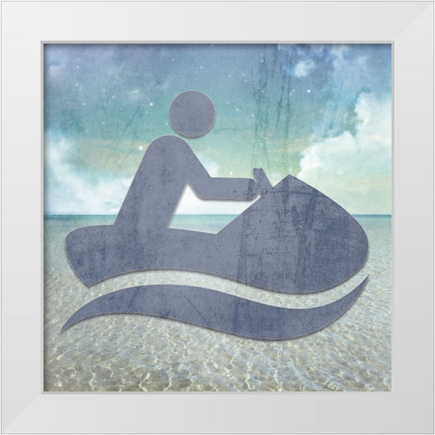 Signs_JetSki White Modern Wood Framed Art Print by LightBoxJournal