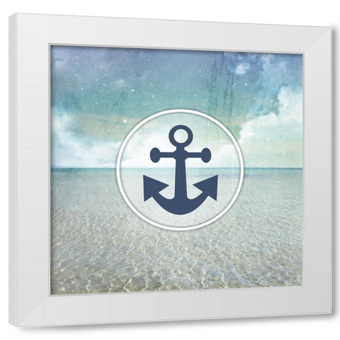 Signs_SeaLife_Anchor White Modern Wood Framed Art Print by LightBoxJournal