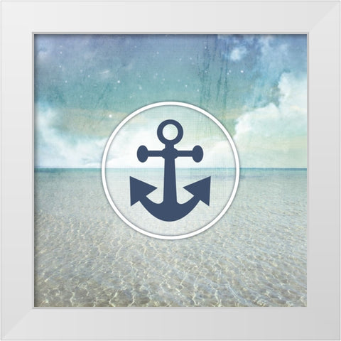 Signs_SeaLife_Anchor White Modern Wood Framed Art Print by LightBoxJournal