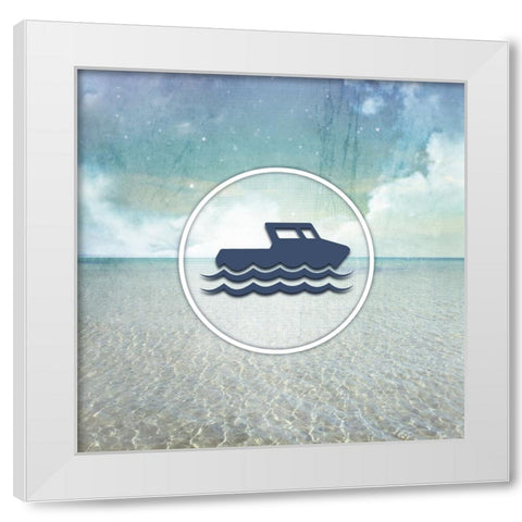 Signs_SeaLife_boater White Modern Wood Framed Art Print by LightBoxJournal