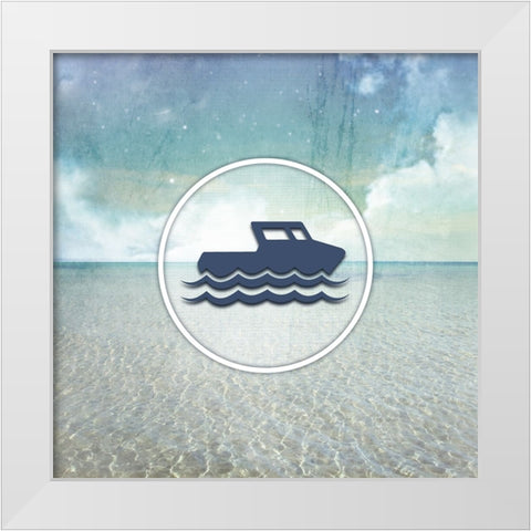 Signs_SeaLife_boater White Modern Wood Framed Art Print by LightBoxJournal