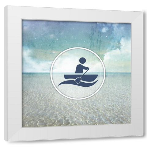 Signs_SeaLife_Boater3 White Modern Wood Framed Art Print by LightBoxJournal