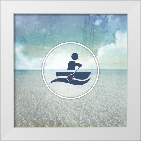 Signs_SeaLife_Boater3 White Modern Wood Framed Art Print by LightBoxJournal