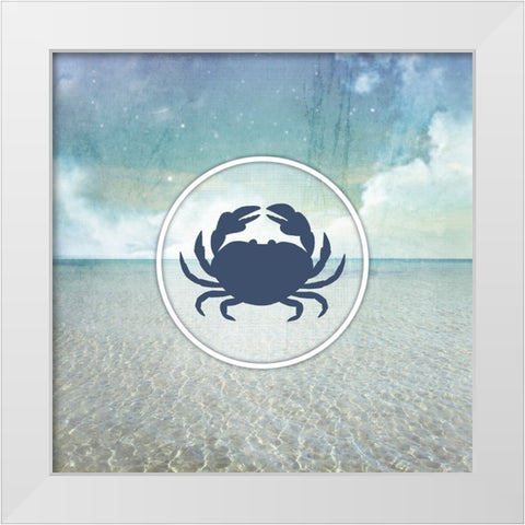 Signs_SeaLife_Crab White Modern Wood Framed Art Print by LightBoxJournal