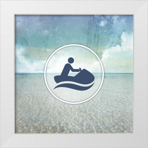 Signs_SeaLife_JetSki White Modern Wood Framed Art Print by LightBoxJournal
