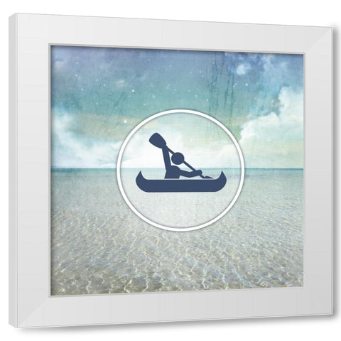 Signs_SeaLife_Kayaker White Modern Wood Framed Art Print by LightBoxJournal