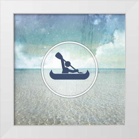 Signs_SeaLife_Kayaker White Modern Wood Framed Art Print by LightBoxJournal