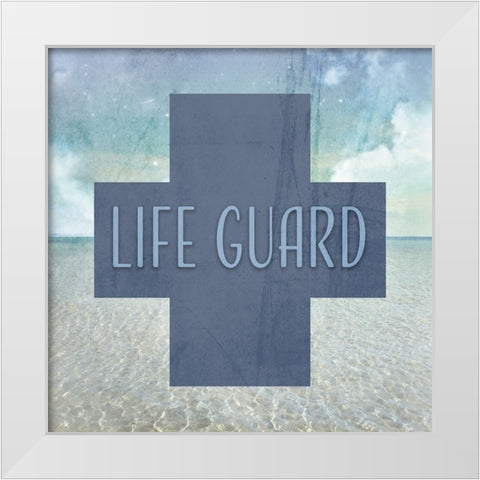Signs_SeaLife_LifeGuard4 White Modern Wood Framed Art Print by LightBoxJournal