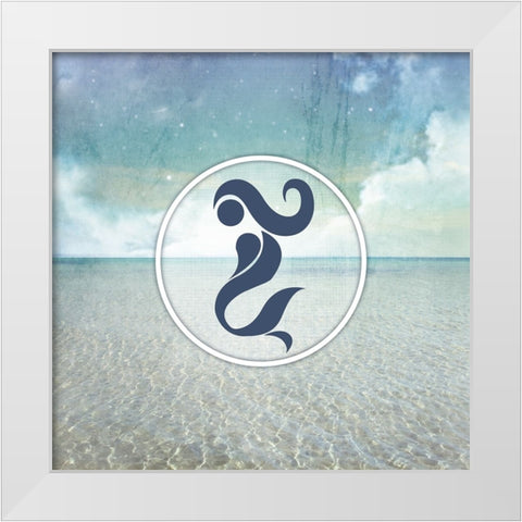Signs_SeaLife_Mermaid White Modern Wood Framed Art Print by LightBoxJournal
