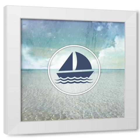 Signs_SeaLife_Sail White Modern Wood Framed Art Print by LightBoxJournal
