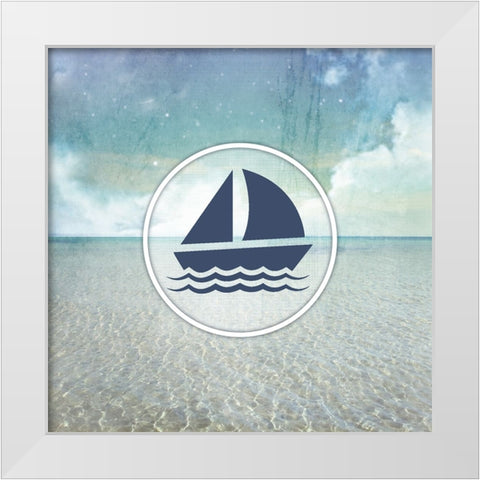 Signs_SeaLife_Sail White Modern Wood Framed Art Print by LightBoxJournal