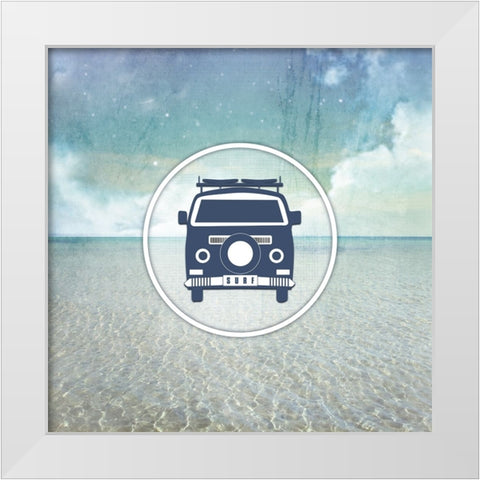 Signs_SeaLife_SurfBus White Modern Wood Framed Art Print by LightBoxJournal
