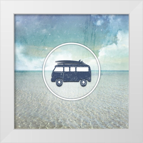 Signs_SeaLife_SurfBus2 White Modern Wood Framed Art Print by LightBoxJournal