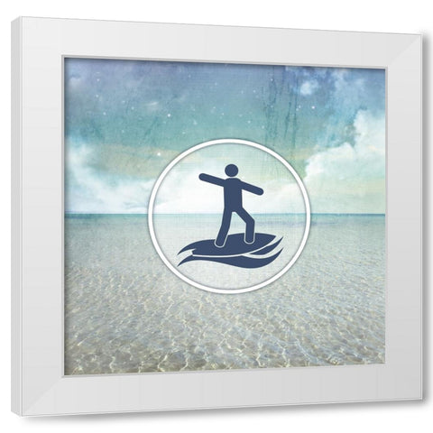 Signs_SeaLife_Surfer2 White Modern Wood Framed Art Print by LightBoxJournal