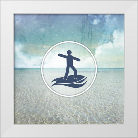 Signs_SeaLife_Surfer2 White Modern Wood Framed Art Print by LightBoxJournal