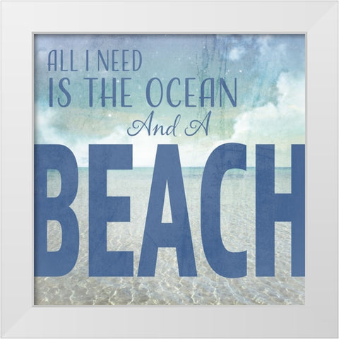 Signs_SeaLife_Typography_OceanAndBeach White Modern Wood Framed Art Print by LightBoxJournal