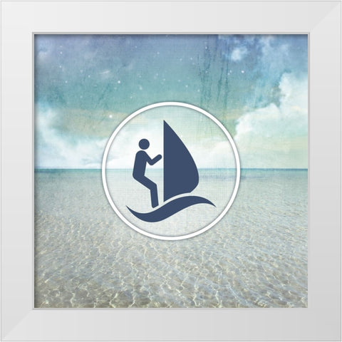Signs_SeaLife_WindSurfer White Modern Wood Framed Art Print by LightBoxJournal