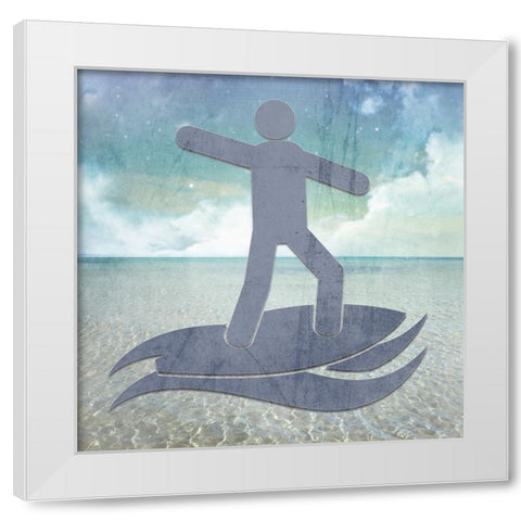 Signs_Surfer2 White Modern Wood Framed Art Print by LightBoxJournal