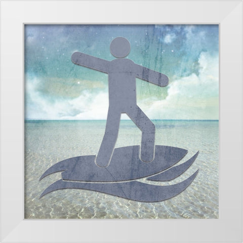 Signs_Surfer2 White Modern Wood Framed Art Print by LightBoxJournal