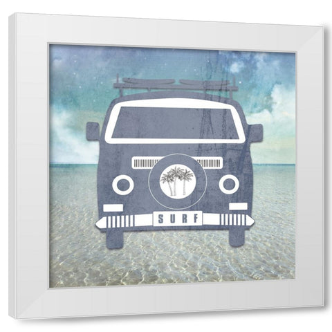 Signs_SurfVan White Modern Wood Framed Art Print by LightBoxJournal