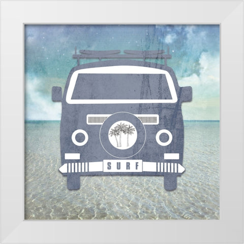 Signs_SurfVan White Modern Wood Framed Art Print by LightBoxJournal