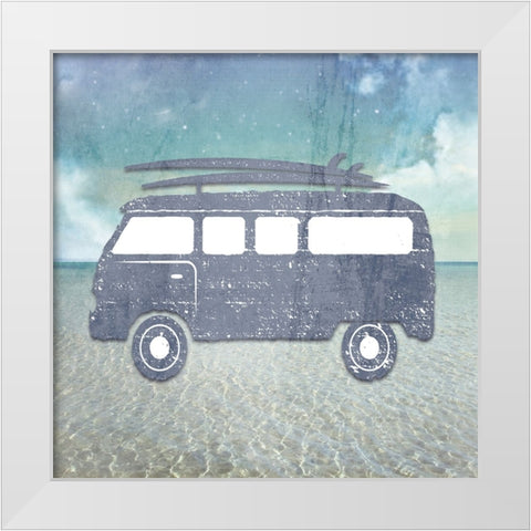Signs_SurfVan2 White Modern Wood Framed Art Print by LightBoxJournal