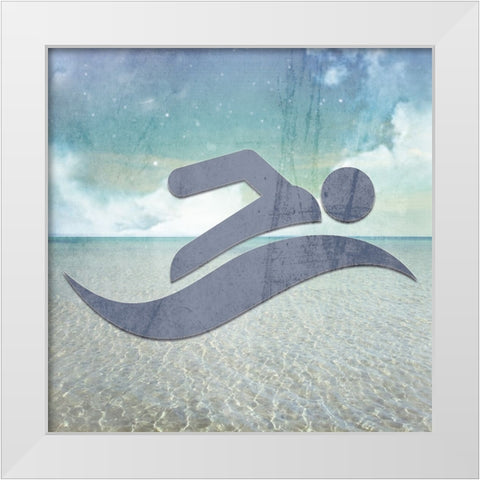 Signs_Swimming4 White Modern Wood Framed Art Print by LightBoxJournal