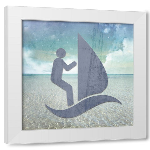 Signs_WindSurfer White Modern Wood Framed Art Print by LightBoxJournal